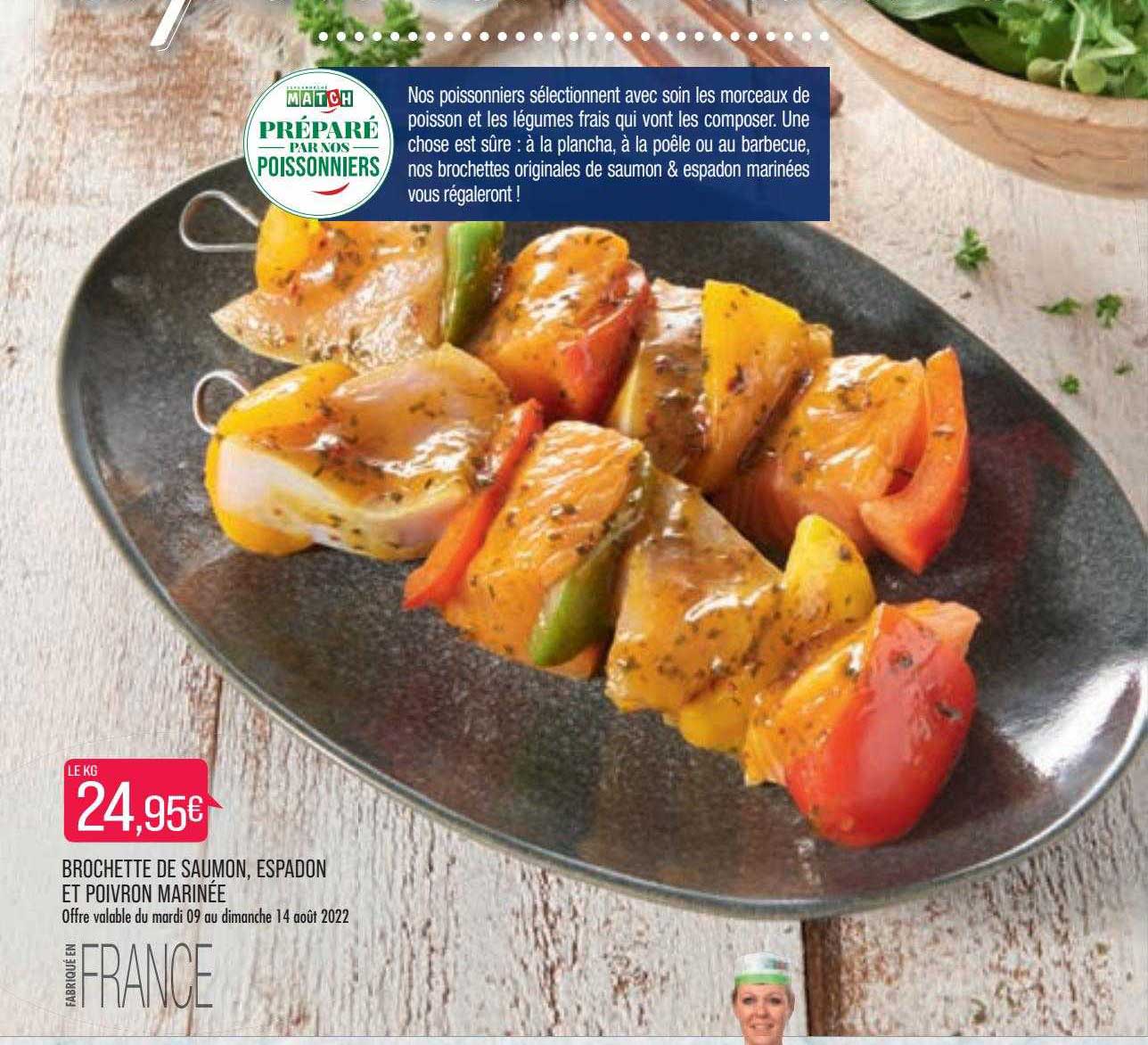 Brochette De Saumon, Espadon Et Poivron Marinée