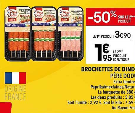 brochettes de dinde père dodu