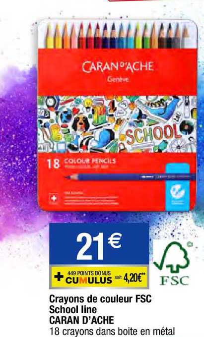 crayons de couleur fsc school line caran d'ache