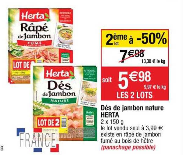 Dés De Jambon Nature Herta