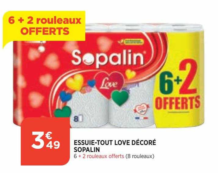 essuie-tout love décoré sopalin