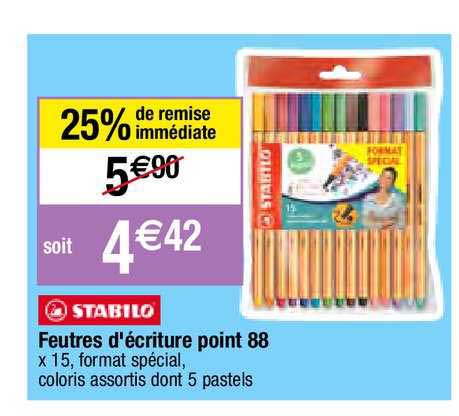 feutres d'écriture point 88 stabilo