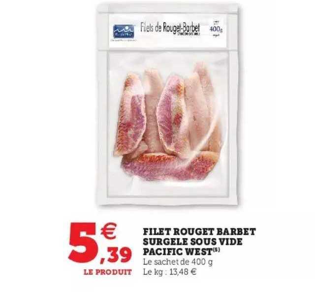 filet rouget barbet surgelé sous vide pasific west