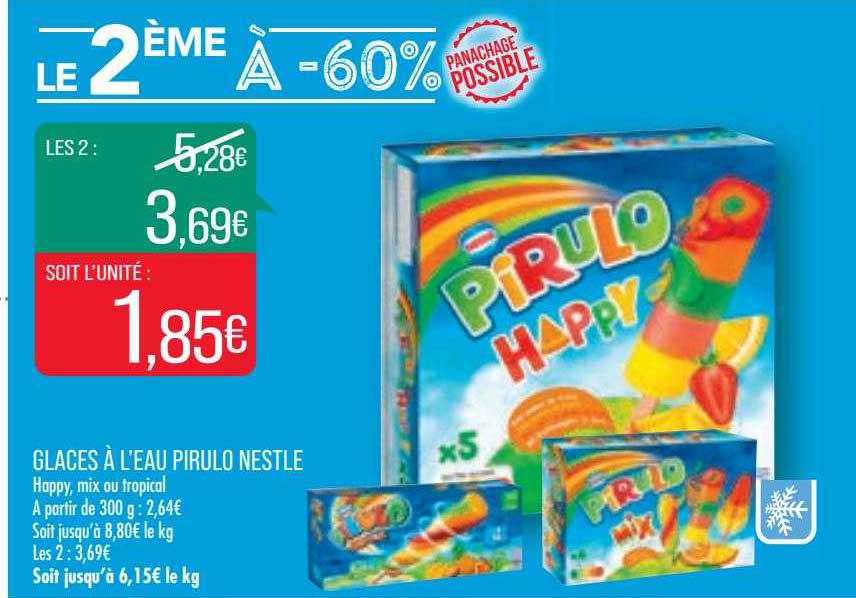 glaces à l'eau pirulo nestle