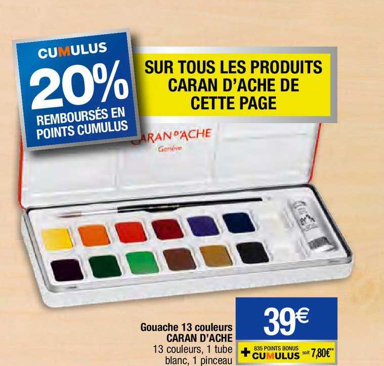 gouache 13 couleurs caran d'ache