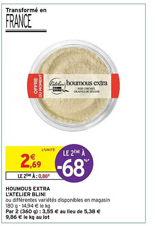 Houmous Extra L'atelier Blini