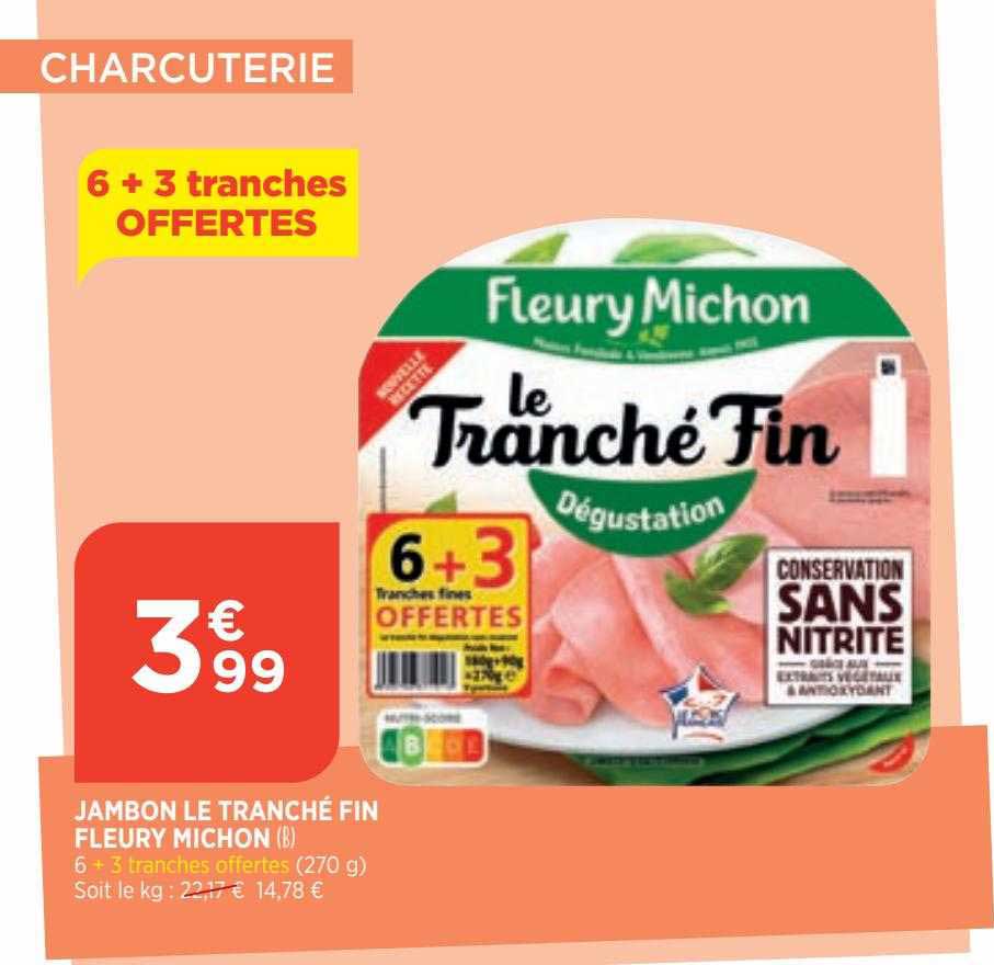 jambon le tranché fin fleury michon