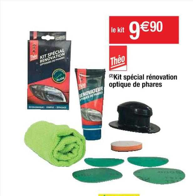 kit spécial rénovation optique de phares théo