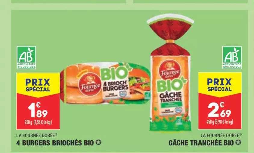 la fournée dorée 4 burguers briochés bio gâche tranchée bio