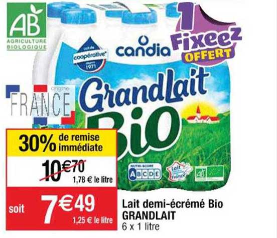 lait demi-écrémé bio grandlait