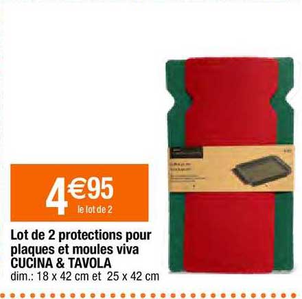 lot de 2 protections pour plaques et moules viva cucina & tavola