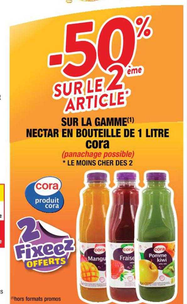 nectar en bouteille de 1 litre cora