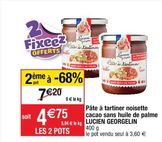 Pâte à Tartiner Noisette Cacao Sans Huile De Palme Lucien Georgelin