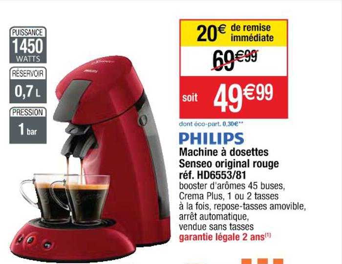 philips maschine à dosettes senseo original rouge