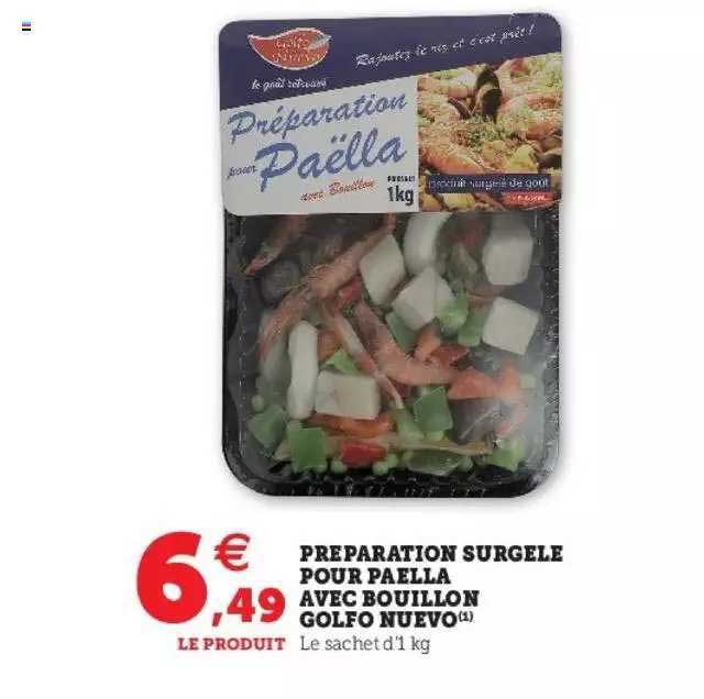 préparation surgelé pour paella avec bouillon golfo nuevo