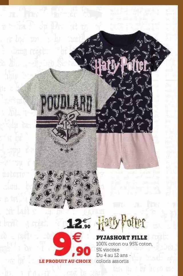 pyjashort fille harry potter