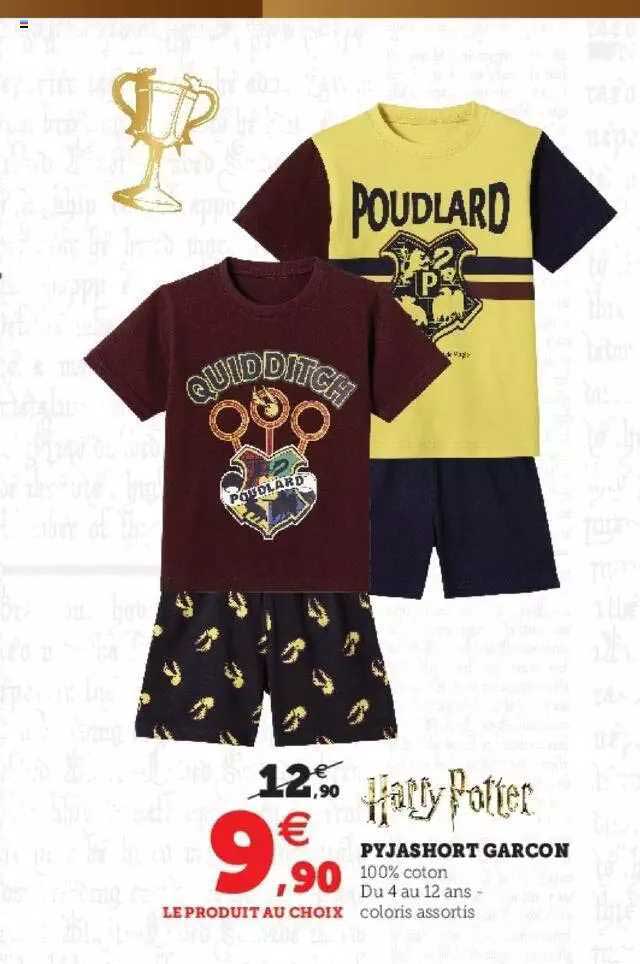 pyjashort garçon harry potter