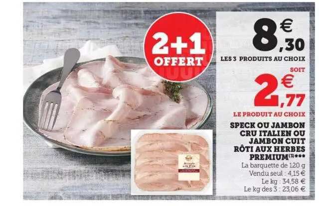 Speck Ou Jambon Cru Italien Ou Jambon Cuit Rôti Aux Herbes Premium