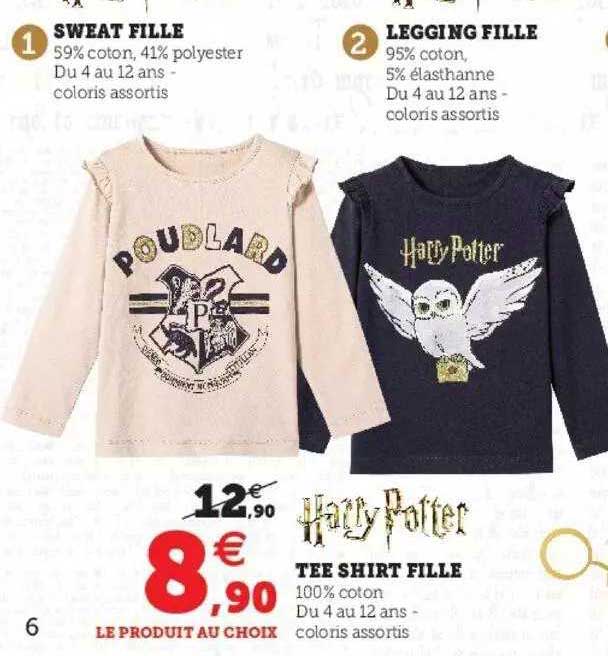 Sweat Fille, Legging Fille, Tee Shirt Fille Harry Potter