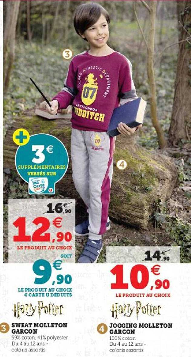 sweat molleton garçon harry potter, jogging molleton garçon harry potter