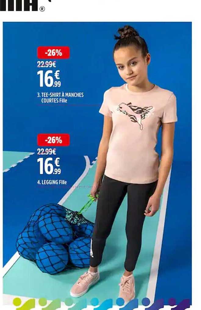 tee-shirt à manches courtes fille, legging fille