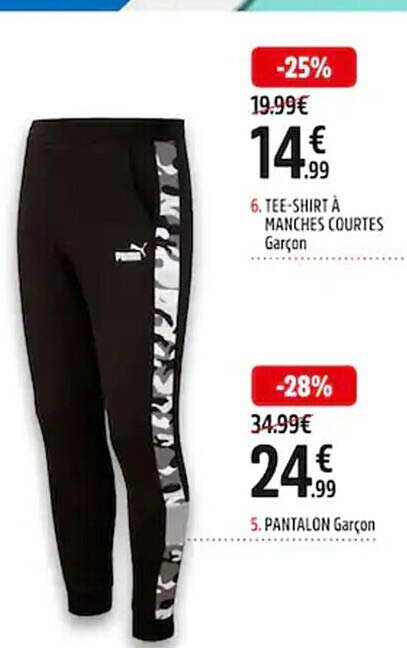 tee-shirt à manches courtes garçon, pantalon garçon