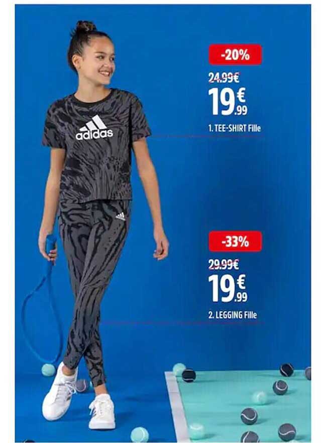 tee-shirt fille, legging fille adidas