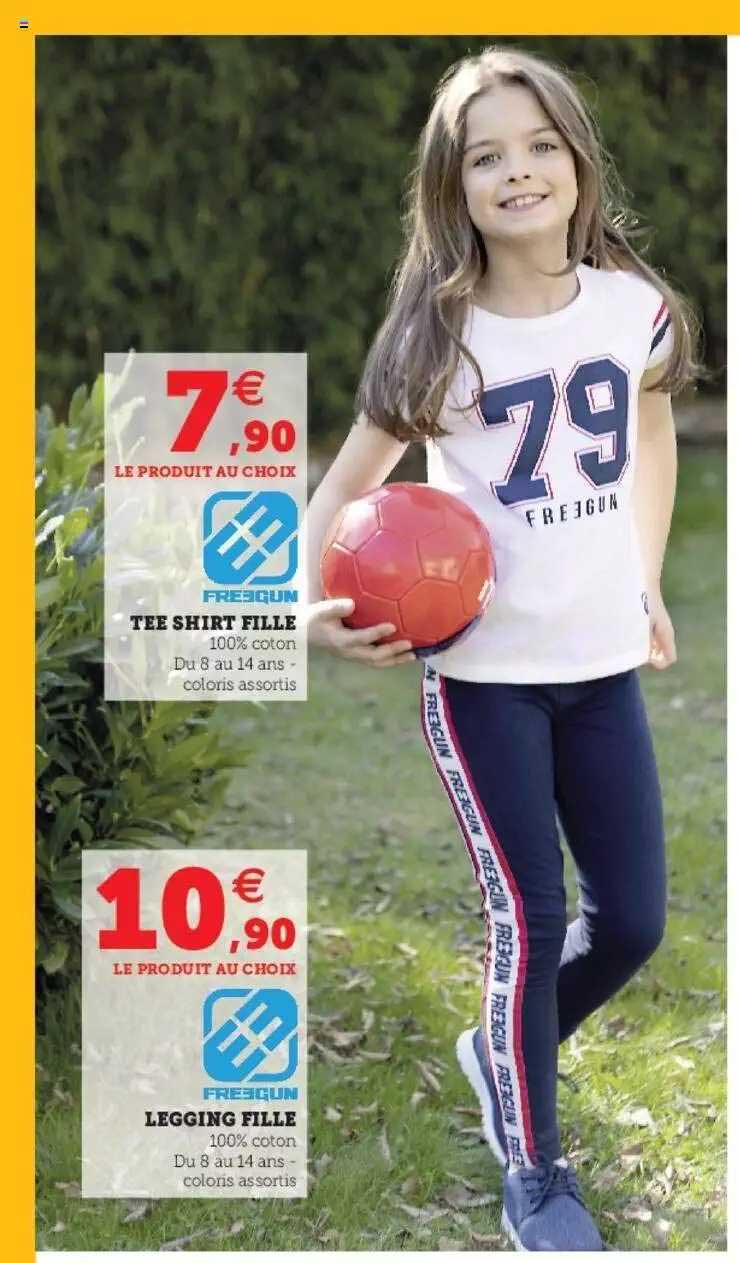 tee-shirt fille freegun, legging fille freegun