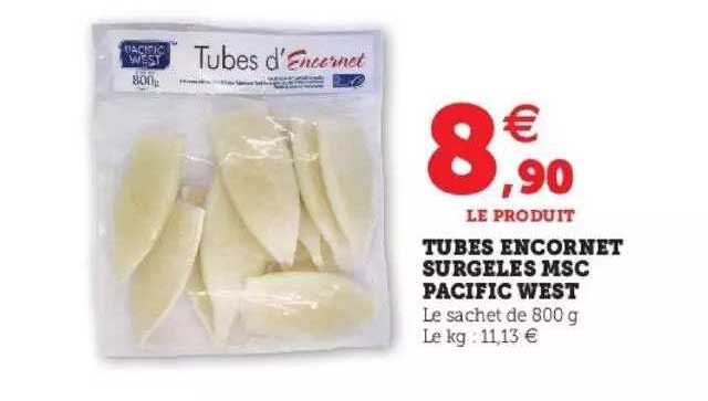 tubes encornet surgelés msc pacific west