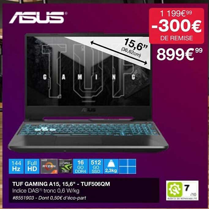 tuf gaming a15, 15,6" - tuf506qm asus