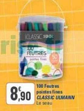 100 feutres pointes fines classic ulmann