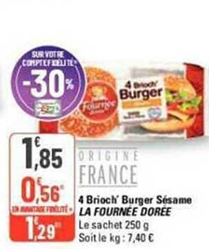 4 brioch' burger sésame la  fournée dorée