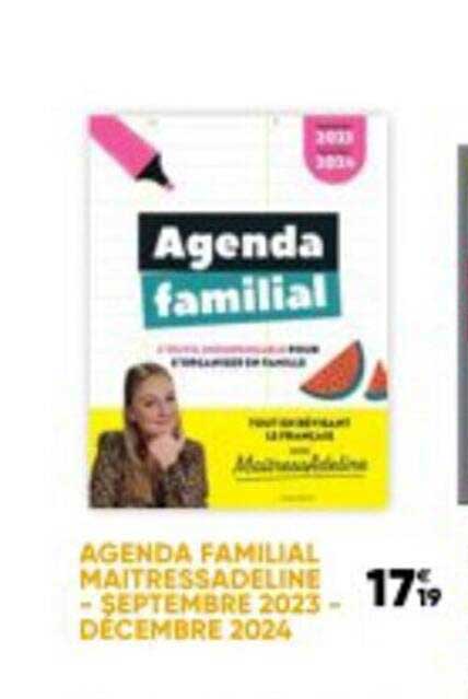 agenda familial maitressadeline - septembre 2023 - décembre 2024