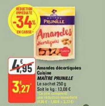 amandes décortiquées cuisine maître prunille