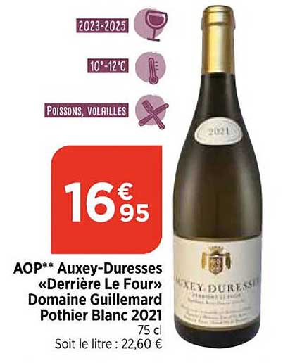 aop auxey-Duresses «derrière le four» domaine guillemard pothier blanc 2021