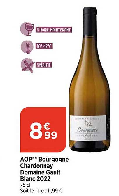 aop bourgogne chardonnay domaine gault blanc 2022