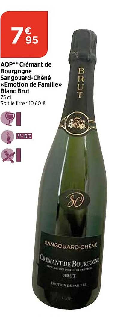 aop crémant de bourgogne sangouard-chéné «émotion de famille» blanc brut