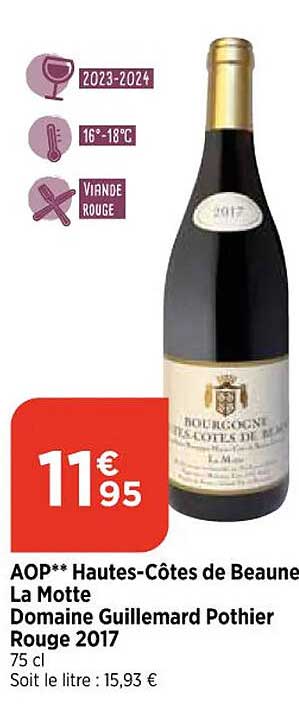 aop hautes-Côtes de beaune la motte domaine guillemard pothier rouge 2017