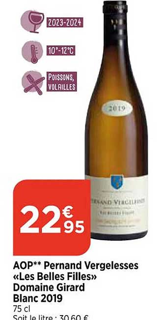 aop pernand vergelesses «les belles filles» domaine girard blanc 2019
