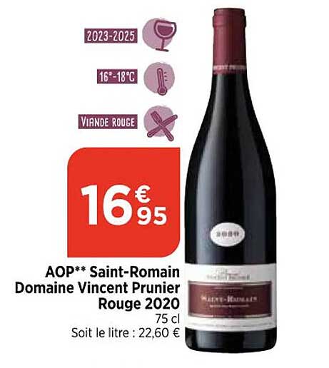 aop saint-romain domaine vincent prunier rouge 2020