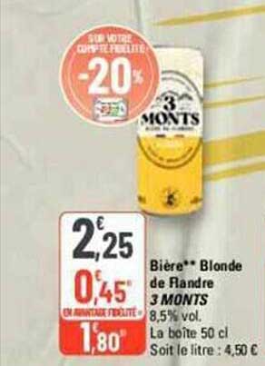 bière blonde de flandre 3 monts