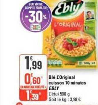blé l'original cuisson 10 minutes ebly