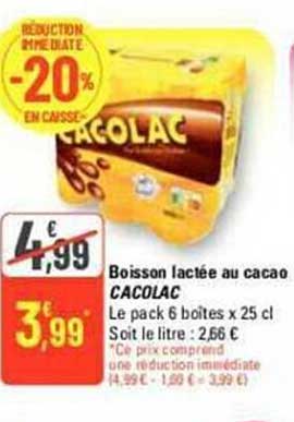 boisson lactée au cacao cacolac