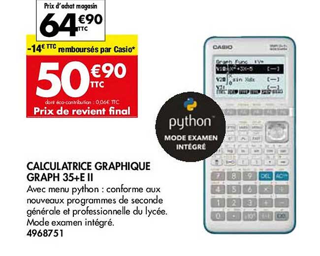 calculatrice graphique graph 35+e II casio
