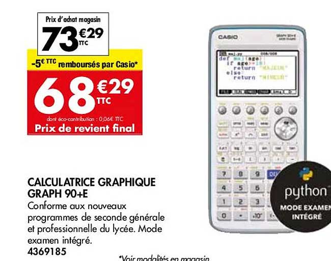 calculatrice graphique graph 90+e casio