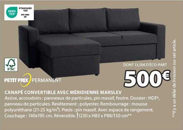 Canapé Convertible Avec Méridienne Marslev