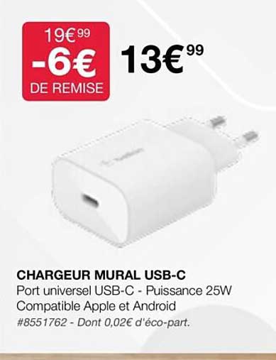 chargeur mural usb-c