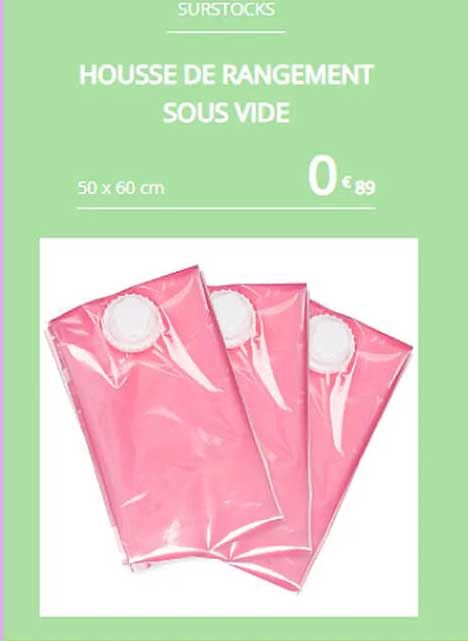 housse de rangement sous vide