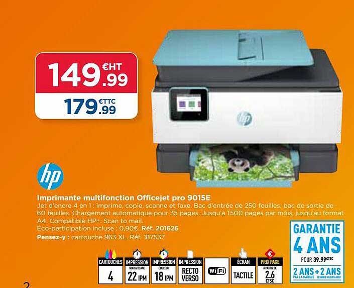 Imprimante Multifonction Officejet Pro 9015e Hp