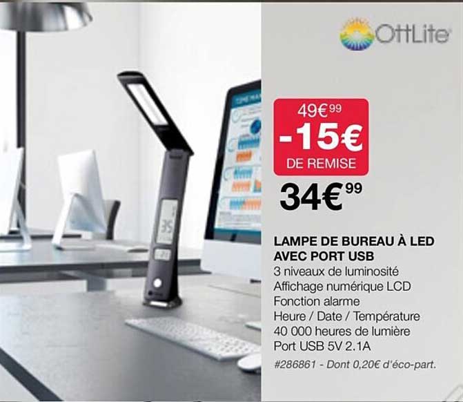 lampe de bureau à led avec port usb